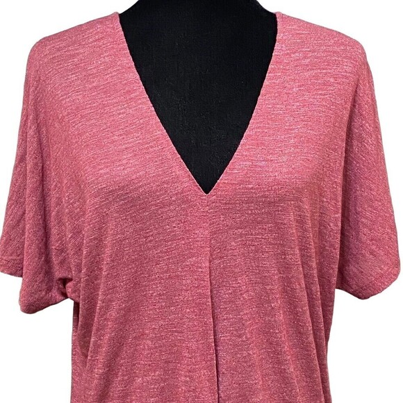 Juicy Couture Heathered Red Twist Front V-Neck Boho Tee Shirt Small Y2K - Picture 2 of 7